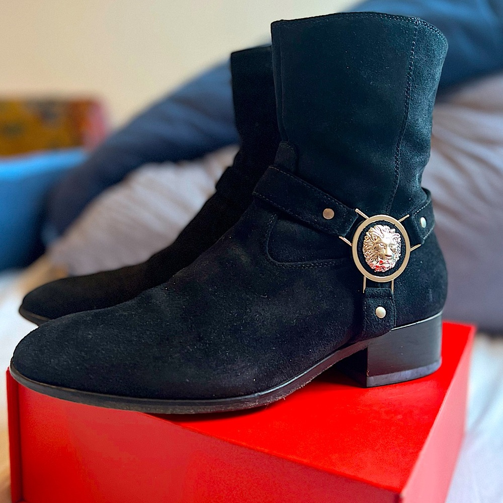 Versace suede Harness Boot